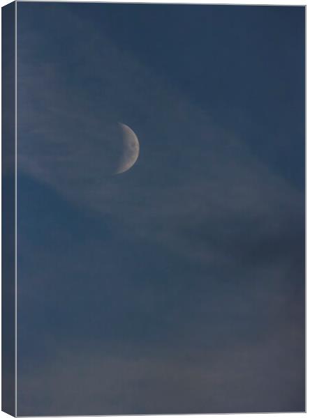 Emerging Moon - Daytime Canvas Print by Glen Allen