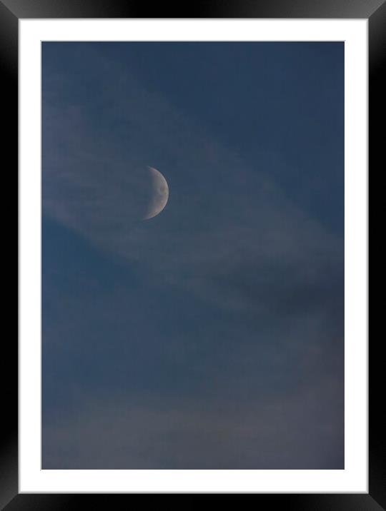 Emerging Moon - Daytime Framed Mounted Print by Glen Allen