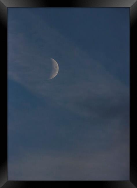 Emerging Moon - Daytime Framed Print by Glen Allen