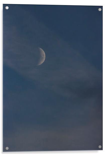 Emerging Moon - Daytime Acrylic by Glen Allen