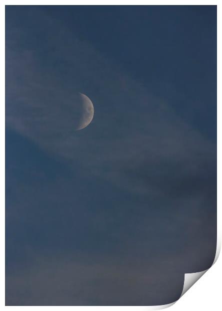 Emerging Moon - Daytime Print by Glen Allen