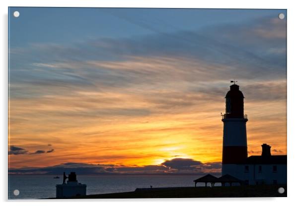 Fiery Sunrise at Souter Lighthouse Acrylic by Rob Cole