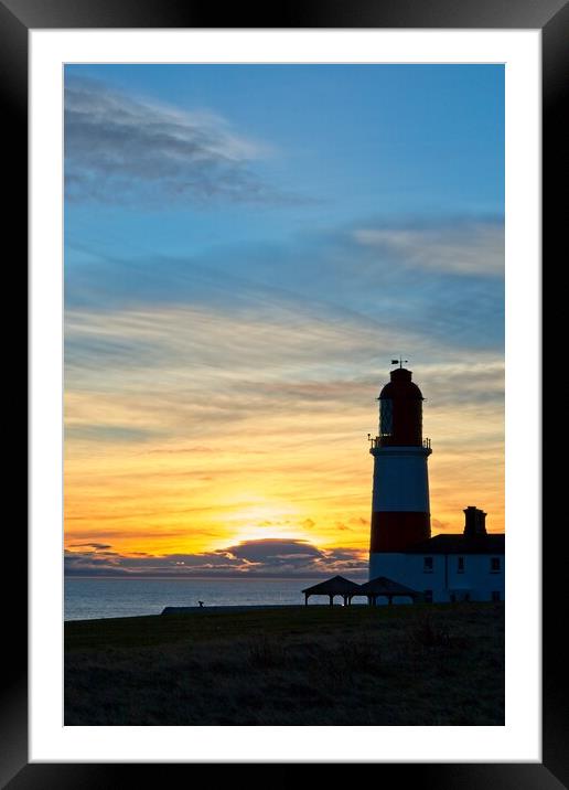 Souter Lighthouse Sunrise Framed Mounted Print by Rob Cole