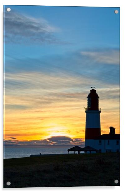Souter Lighthouse Sunrise Acrylic by Rob Cole
