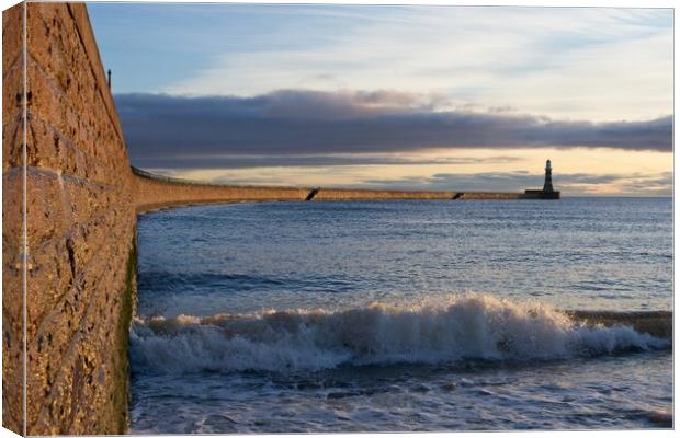 Roker Pier and Lighthouse, Sunderland Canvas Print by Rob Cole