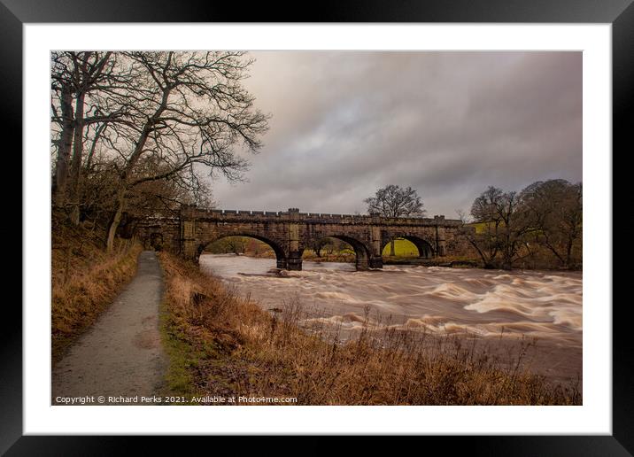 River Wharfe at Bolton Abbey Framed Mounted Print by Richard Perks