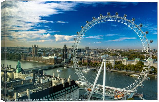 London Eye and Westminster Canvas Print by Dominic Shaw-McIver
