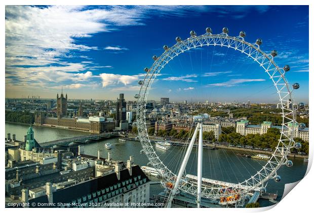 London Eye and Westminster Print by Dominic Shaw-McIver