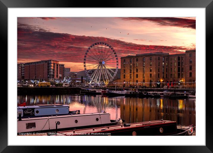 Sunset at the Royal Albert Dock, Liverpool Framed Mounted Print by Dominic Shaw-McIver