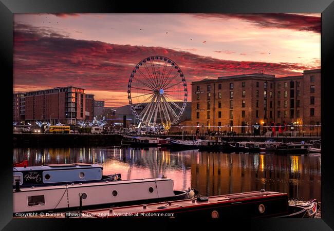 Sunset at the Royal Albert Dock, Liverpool Framed Print by Dominic Shaw-McIver
