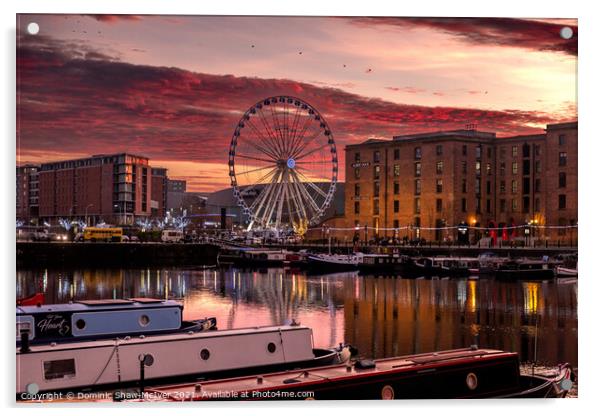 Sunset at the Royal Albert Dock, Liverpool Acrylic by Dominic Shaw-McIver