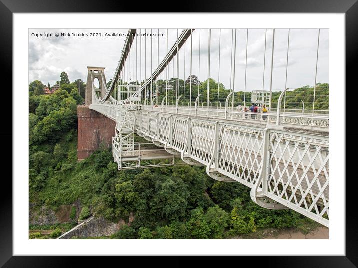 Clifton Suspension Bridge Bristol  Framed Mounted Print by Nick Jenkins