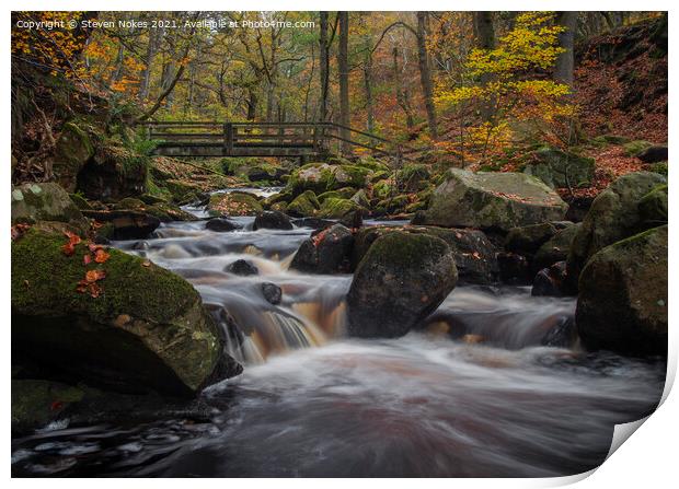 Tranquil Autumn Stream Print by Steven Nokes