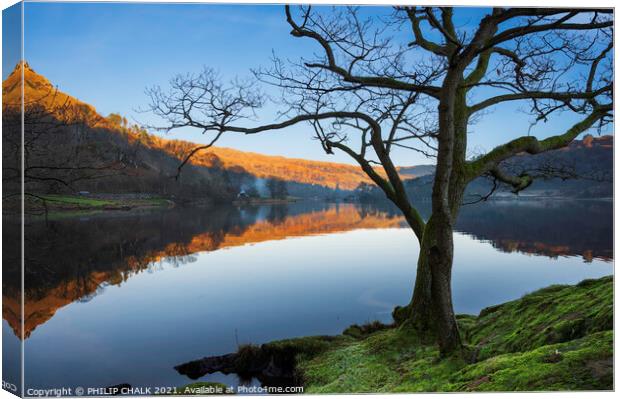 Rydal water reflections in the lake district.  662  Canvas Print by PHILIP CHALK