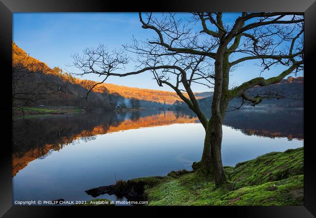 Rydal water reflections in the lake district.  662  Framed Print by PHILIP CHALK