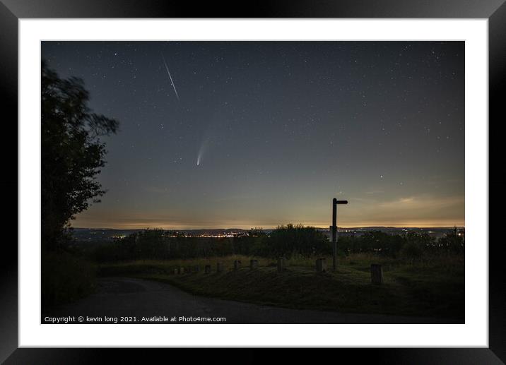 Comet C/2020 F3 (NEOWISE) over Horsham Sussex   Framed Mounted Print by kevin long