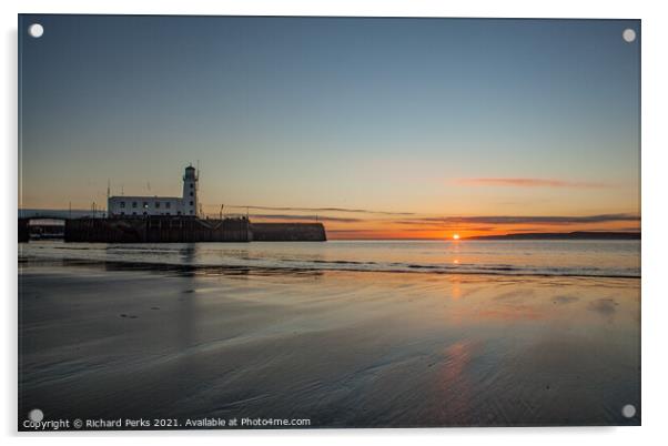 Morning Sunrise - Scarborough South Bay Acrylic by Richard Perks