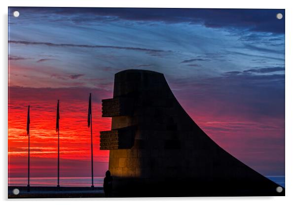 Omaha Beach Monument, Normandy Acrylic by Arterra 