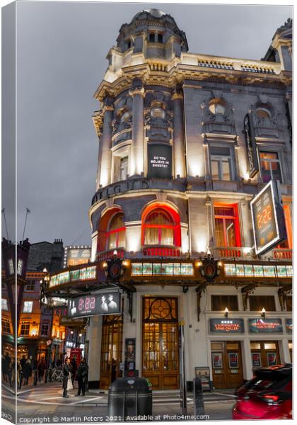 A Night of Drama at Gielgud Theatre Canvas Print by Martin Yiannoullou
