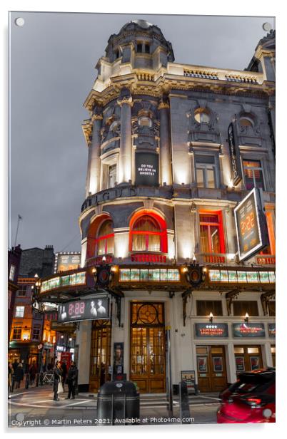 A Night of Drama at Gielgud Theatre Acrylic by Martin Yiannoullou