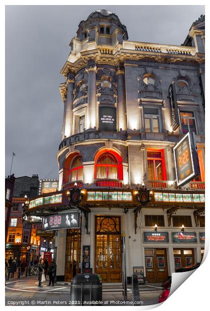 A Night of Drama at Gielgud Theatre Print by Martin Yiannoullou