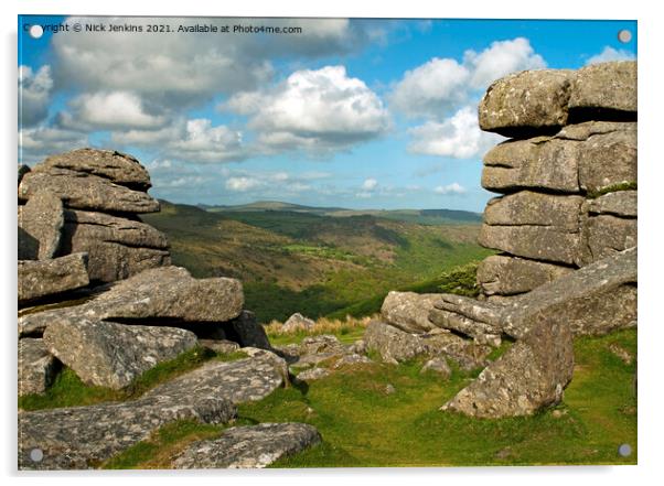 View from Combestone Tor on Dartmoor Acrylic by Nick Jenkins