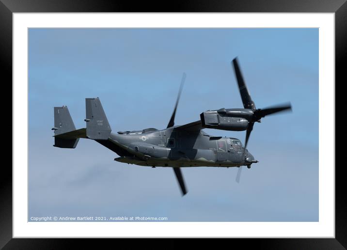 Bell Boeing CV-22B Osprey of the US Air Force Framed Mounted Print by Andrew Bartlett