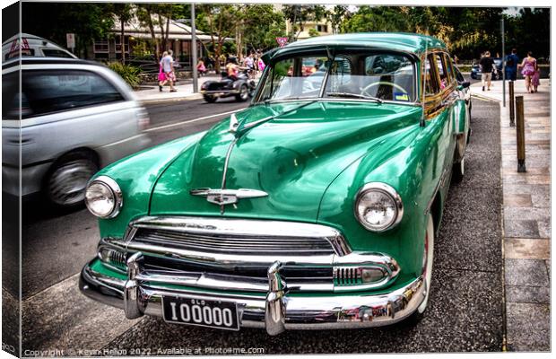 Circa 1951 Chevrolet, Deluxe Stationeagon in green Canvas Print by Kevin Hellon