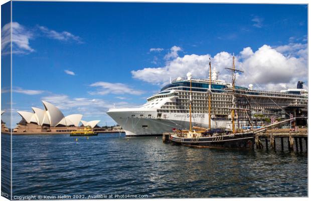 Cruise ship Celebrity Solstice moored at Circuls Q Canvas Print by Kevin Hellon
