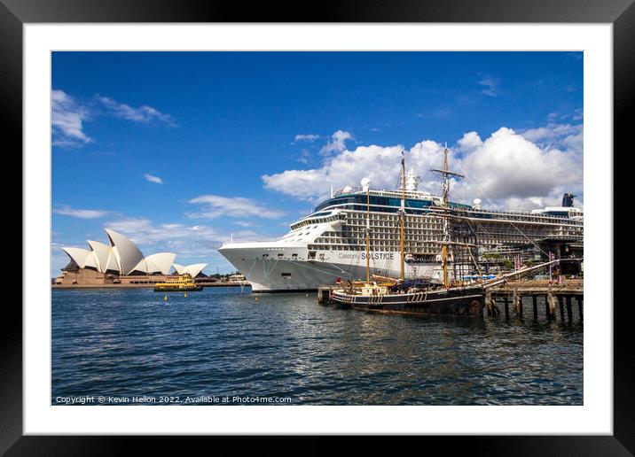 Cruise ship Celebrity Solstice moored at Circuls Q Framed Mounted Print by Kevin Hellon