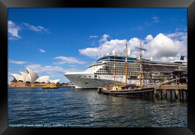 Cruise ship Celebrity Solstice moored at Circuls Q Framed Print by Kevin Hellon