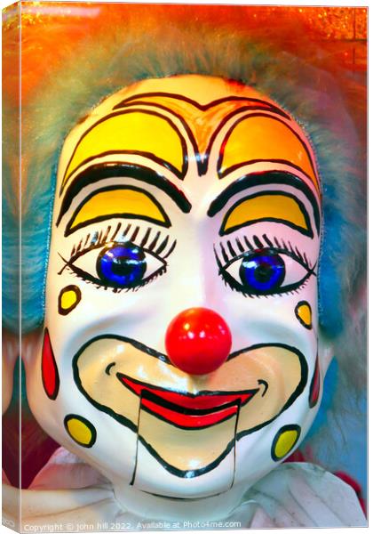 Clown Puppet face in portrait Canvas Print by john hill