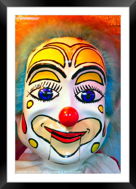 Clown Puppet face in portrait Framed Mounted Print by john hill