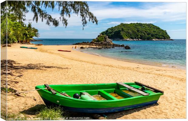Boat on Yanui Beach, Canvas Print by Kevin Hellon