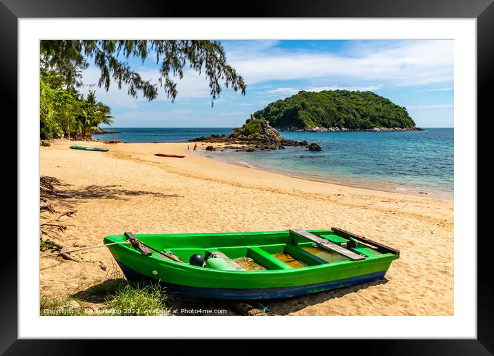 Boat on Yanui Beach, Framed Mounted Print by Kevin Hellon