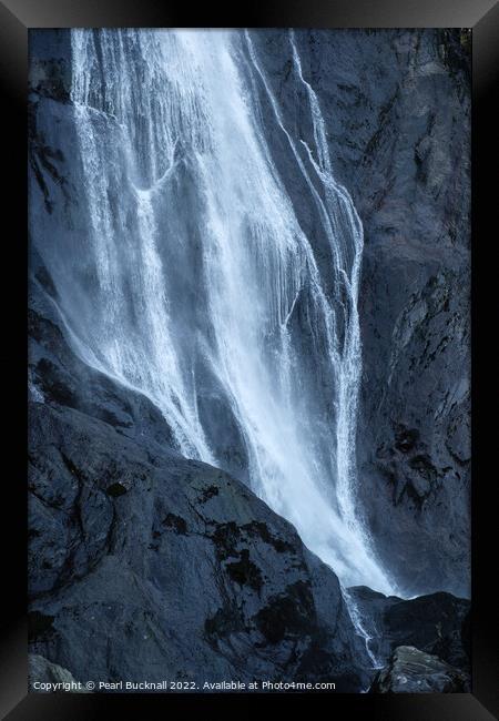 Aber Falls Waterfall Snowdonia Wales Framed Print by Pearl Bucknall