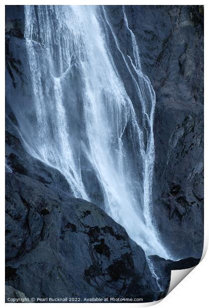 Aber Falls Waterfall Snowdonia Wales Print by Pearl Bucknall