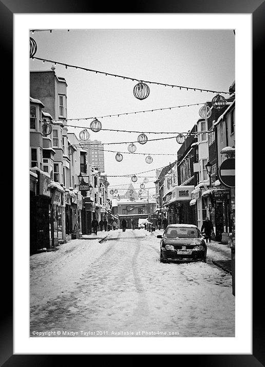 Brighton Snows Black + White 01 Framed Mounted Print by Martyn Taylor