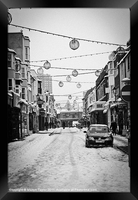 Brighton Snows Black + White 01 Framed Print by Martyn Taylor