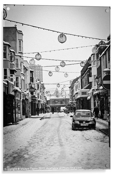 Brighton Snows Black + White 01 Acrylic by Martyn Taylor