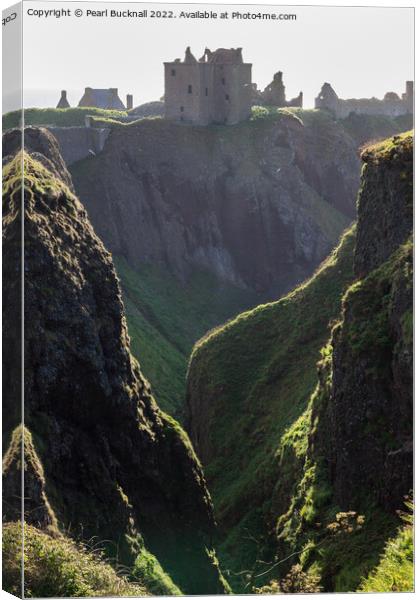Dunnottar Castle on Cliffs Scotland Canvas Print by Pearl Bucknall
