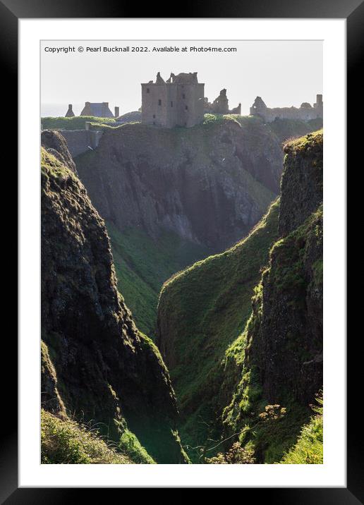 Dunnottar Castle on Cliffs Scotland Framed Mounted Print by Pearl Bucknall