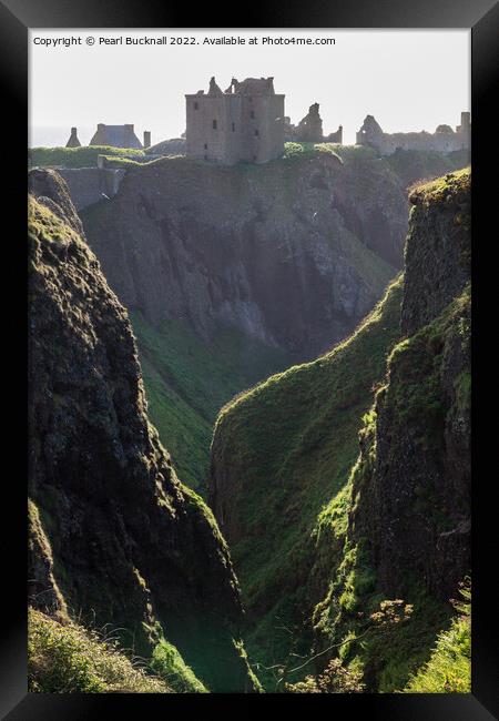 Dunnottar Castle on Cliffs Scotland Framed Print by Pearl Bucknall