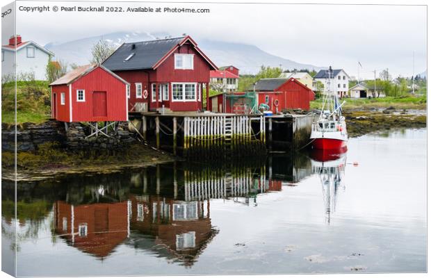 Nes Fishing Village Vega Island Norway Canvas Print by Pearl Bucknall