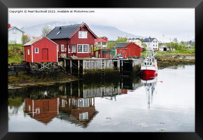 Nes Fishing Village Vega Island Norway Framed Print by Pearl Bucknall