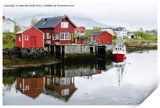Nes Fishing Village Vega Island Norway Print by Pearl Bucknall