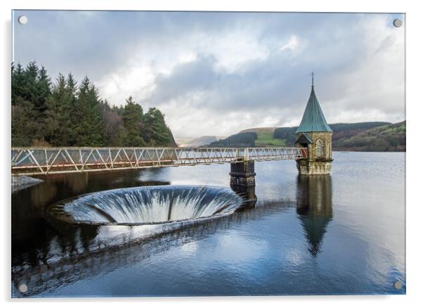 Pontsticill Reservoir Water Outlet  Acrylic by Nick Jenkins