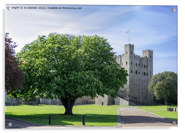 Rochester Castle Acrylic by Jo Sowden