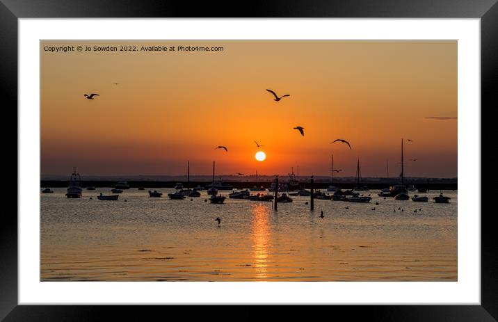 Sunset in West Mersea Framed Mounted Print by Jo Sowden