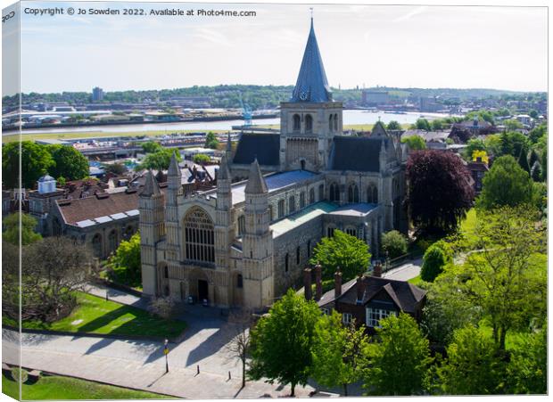 Rochester Cathedral Canvas Print by Jo Sowden